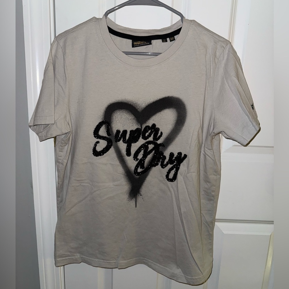 Women’s Superdry Gray and Black Sequin T-Shirt